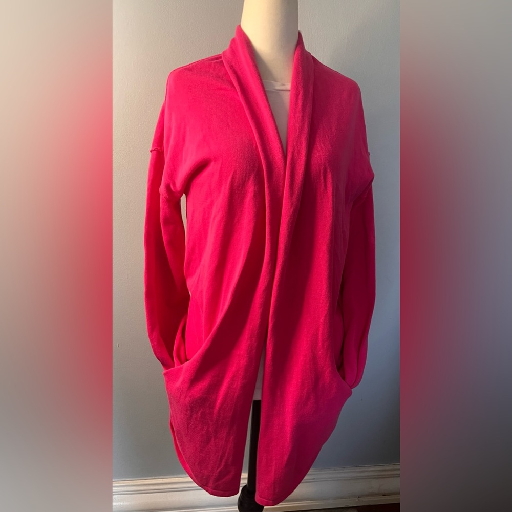 TUZZI Pink and Orange Cardigan w/ Inside Out Stitching in Great Condition!!